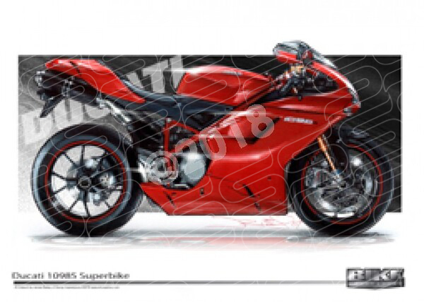 Bikes DUCATI 1098S RED A1 STRETCHED CANVAS (T005)
