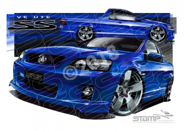 HOLDEN VE SS UTE VOODOO BLUE A1 STRETCHED CANVAS (HC175)