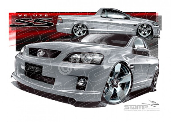HOLDEN VE SS UTE NICKEL SILVER A1 STRETCHED CANVAS (HC176)