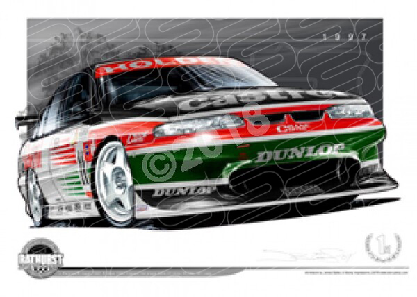 Bathurst Legends 1997 HOLDEN VS COMMODORE LARRY PERKINS / RUSSEL INGALL A1 STRETCHED CANVAS (B036)