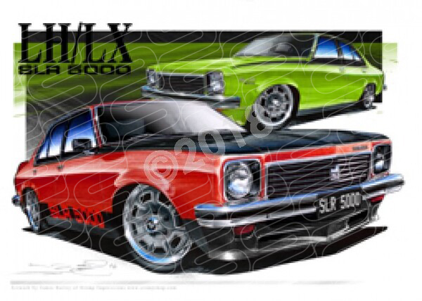 HOLDEN TORANA SLR5000 RED/GREEN A1 STRETCHED CANVAS (HC178)