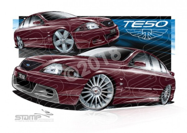Tickford TE50 I/II SPARKLING BURGUNDY A1 STRETCHED CANVAS (FT184B)