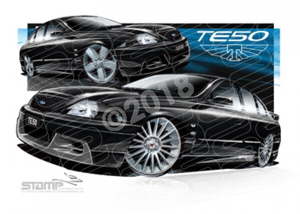 Tickford TE50 I/II SILHOUETTE BLACK A1 STRETCHED CANVAS (FT184C)
