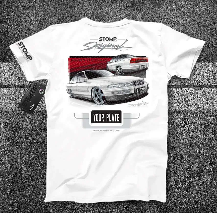 Holden VR Statesman WHITE Personalised Car T-Shirt