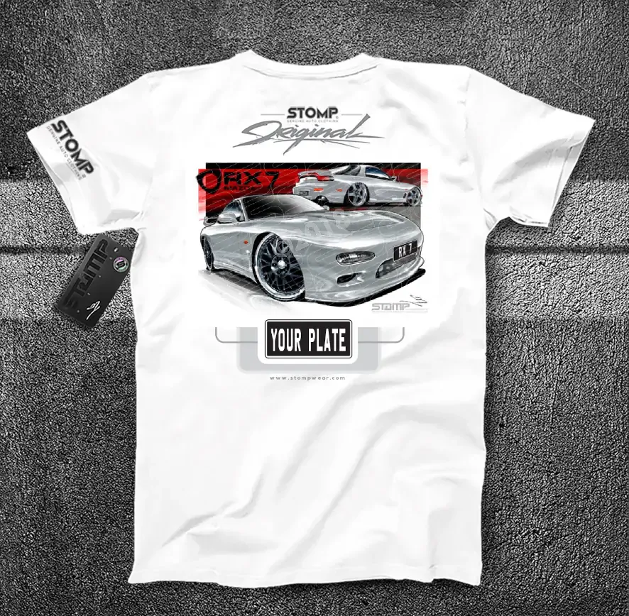 Mazda RX7 GEN 3 SILVER Personalised Car T-Shirt