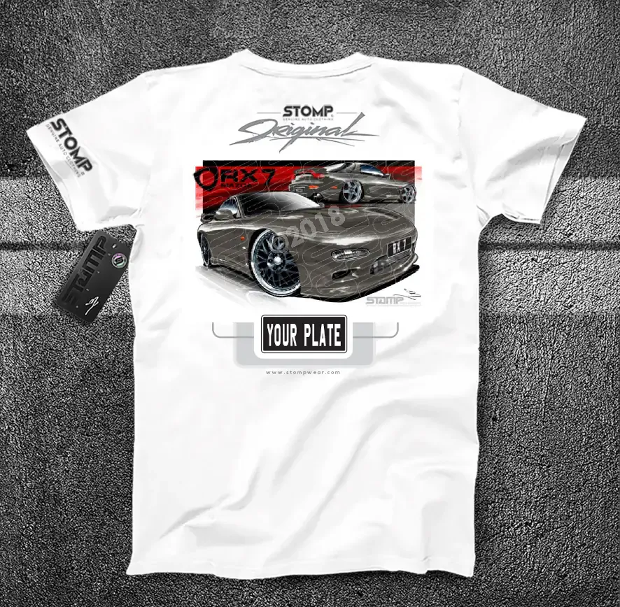 Mazda RX7 GEN 3 GREY Personalised Car T-Shirt