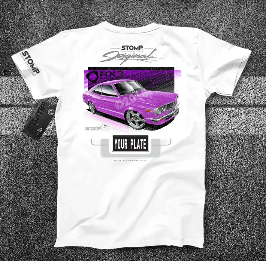 Mazda RX3 CPE PURPLE Personalised Car T-Shirt