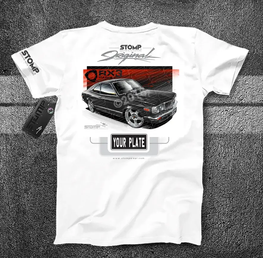 Mazda RX3 CPE BLACK Personalised Car T-Shirt