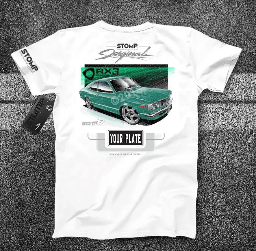 Mazda RX3 CPE GREEN Personalised Car T-Shirt