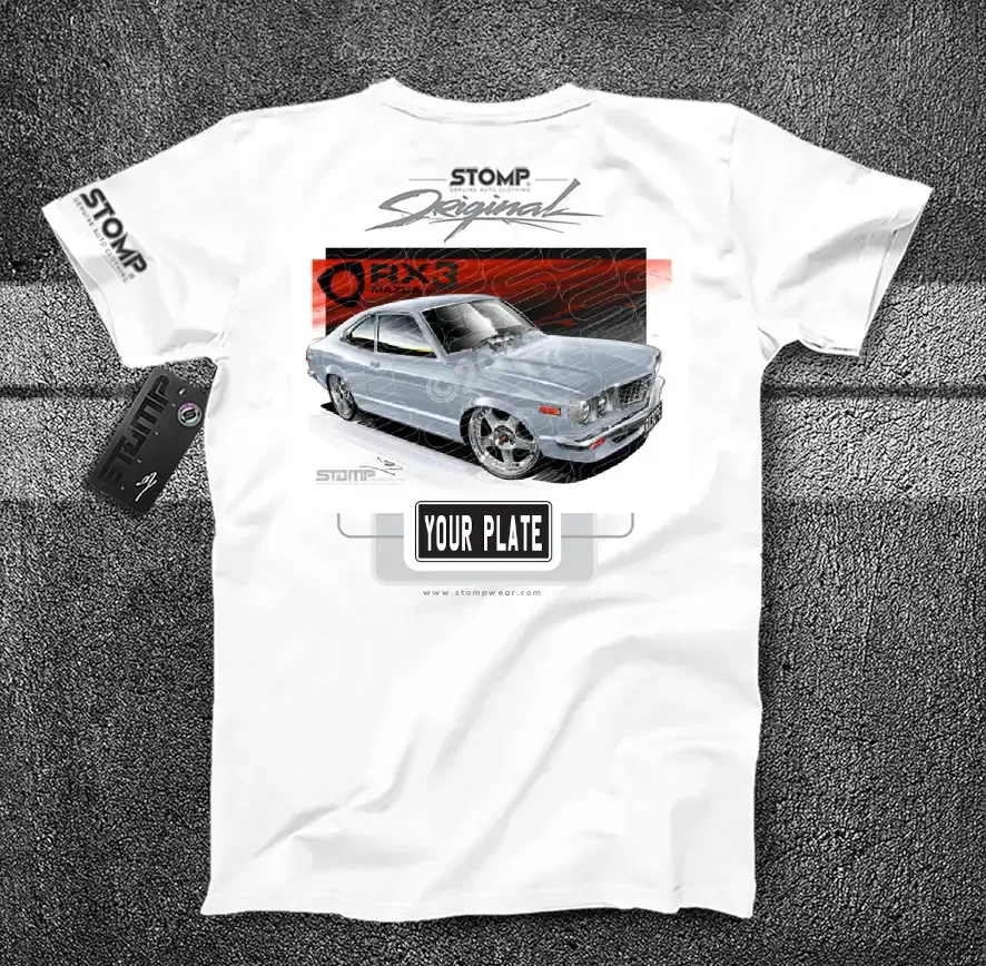 Mazda RX3 CPE SILVER Personalised Car T-Shirt