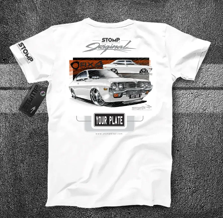 Mazda RX4 WHITE Personalised Car T-Shirt