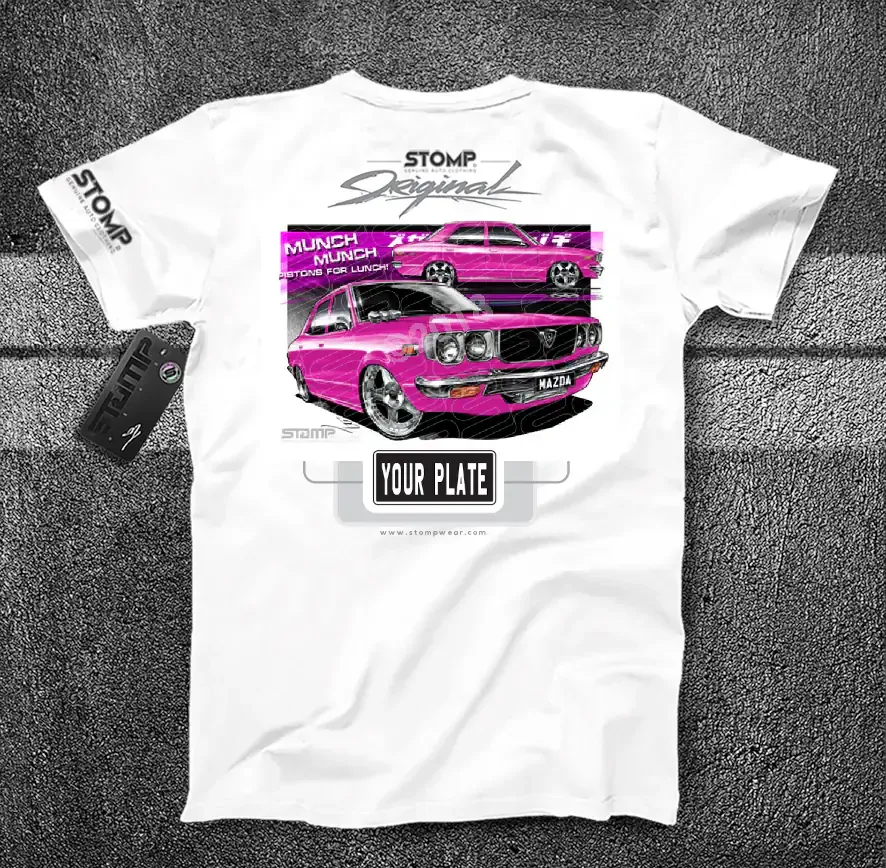 Mazda RX3 PINK Personalised Car T-Shirt