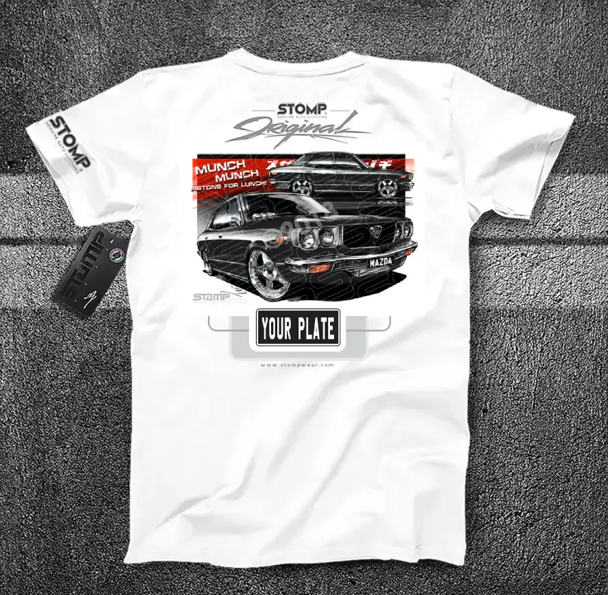 Mazda RX3 BLACK Personalised Car T-Shirt