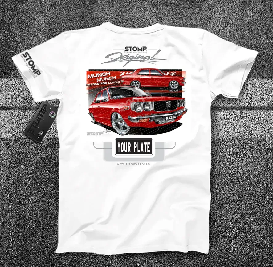 Mazda RX3 RED Personalised Car T-Shirt