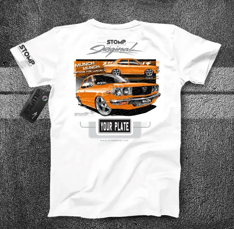 Mazda RX3 ORANGE Personalised Car T-Shirt