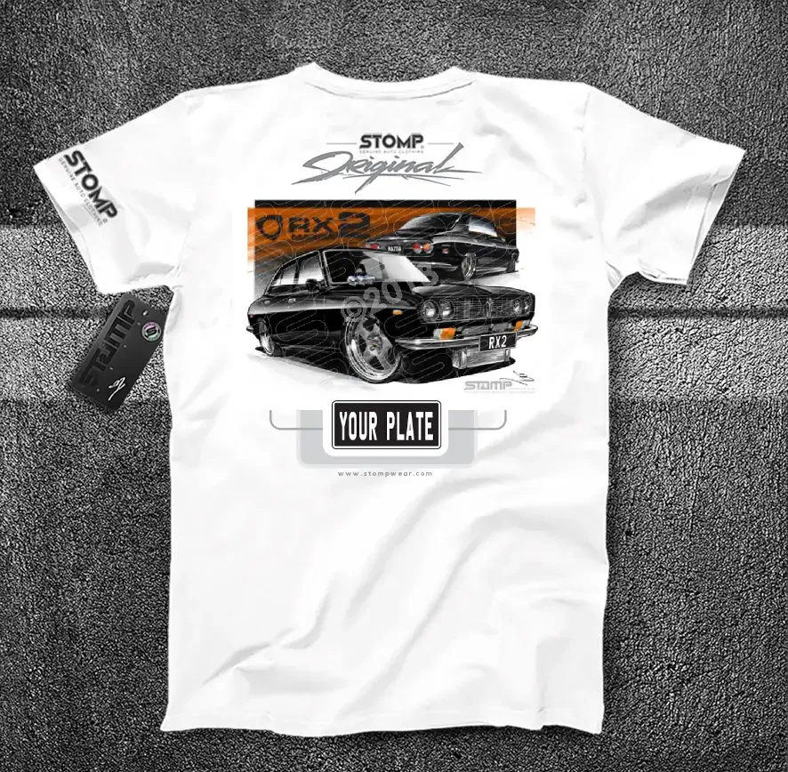 Mazda RX2 BLACK Personalised Car T-Shirt