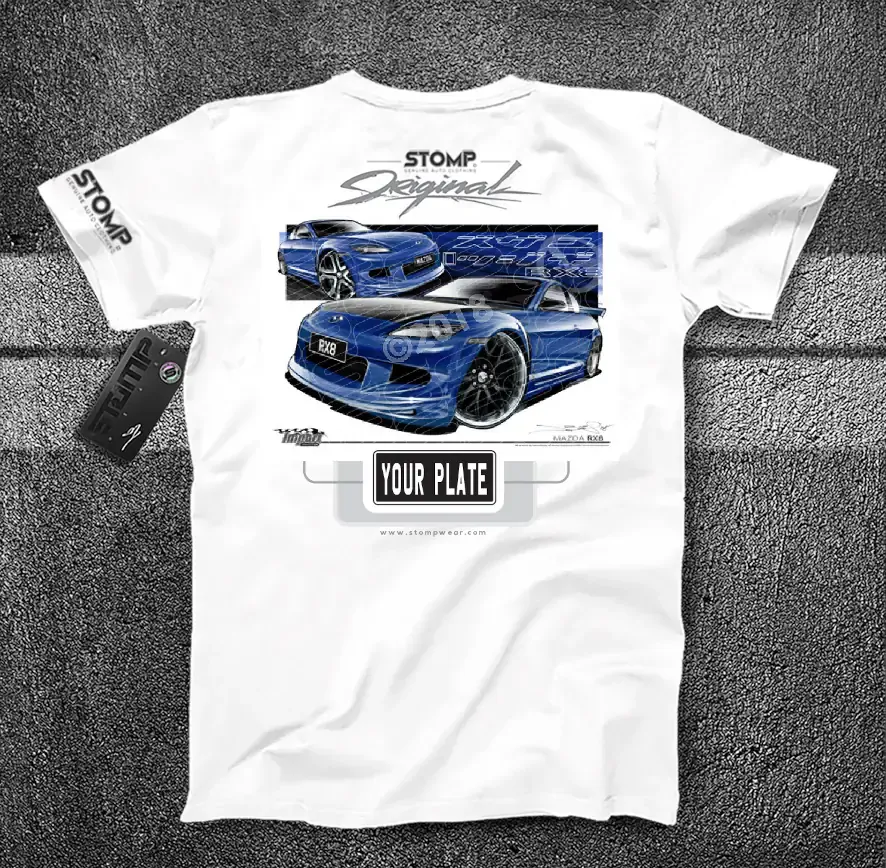 Mazda RX8 BLUE Personalised Car T-Shirt
