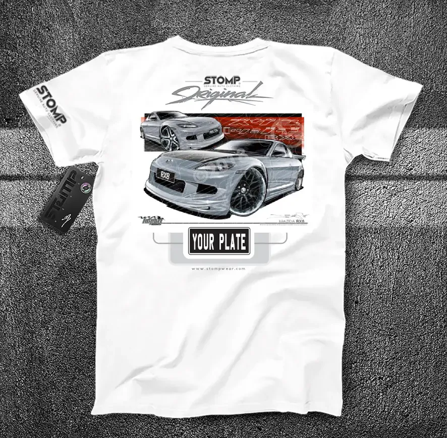 Mazda RX8 SILVER Personalised Car T-Shirt
