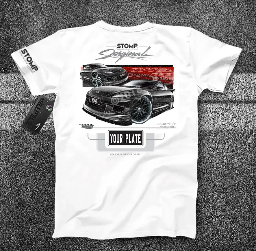 Mazda RX8 BLACK Personalised Car T-Shirt