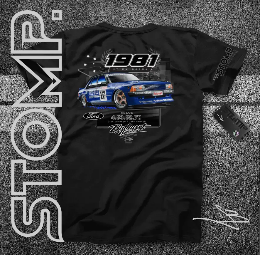 1981 Bathurst Winner | Ford XD Falcon (Tru-Blu) | Dick Johnson / John French T-Shirt & Hoodie