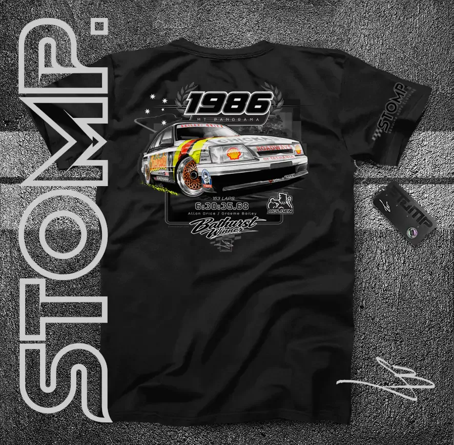 1986 Bathurst Winner | Holden VK Commodore SS Group A | Allan Grice / Graeme Bailey T-Shirt & Hoodie