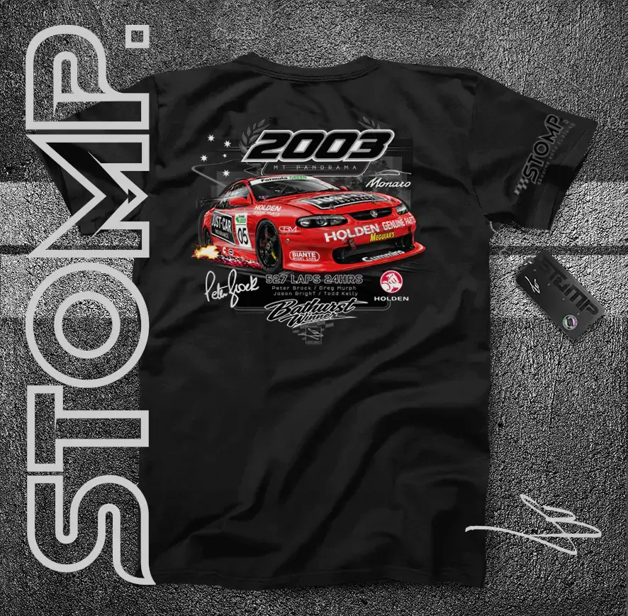 2003 Bathurst 24 Hour Legend | Peter Brock Holden Monaro 427C | Brock / Murphy / Bright / Kelly T-Shirt & Hoodie