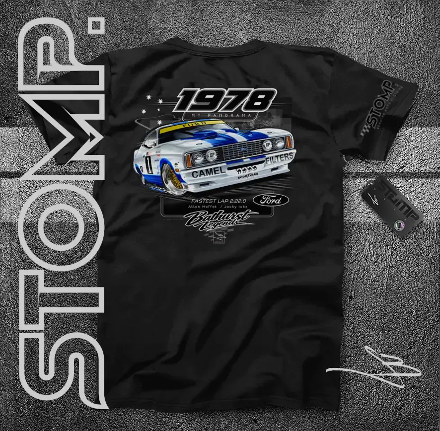 1978 Bathurst Legend | Ford XC Falcon Cobra | Moffat / Ickx T-Shirt & Hoodie