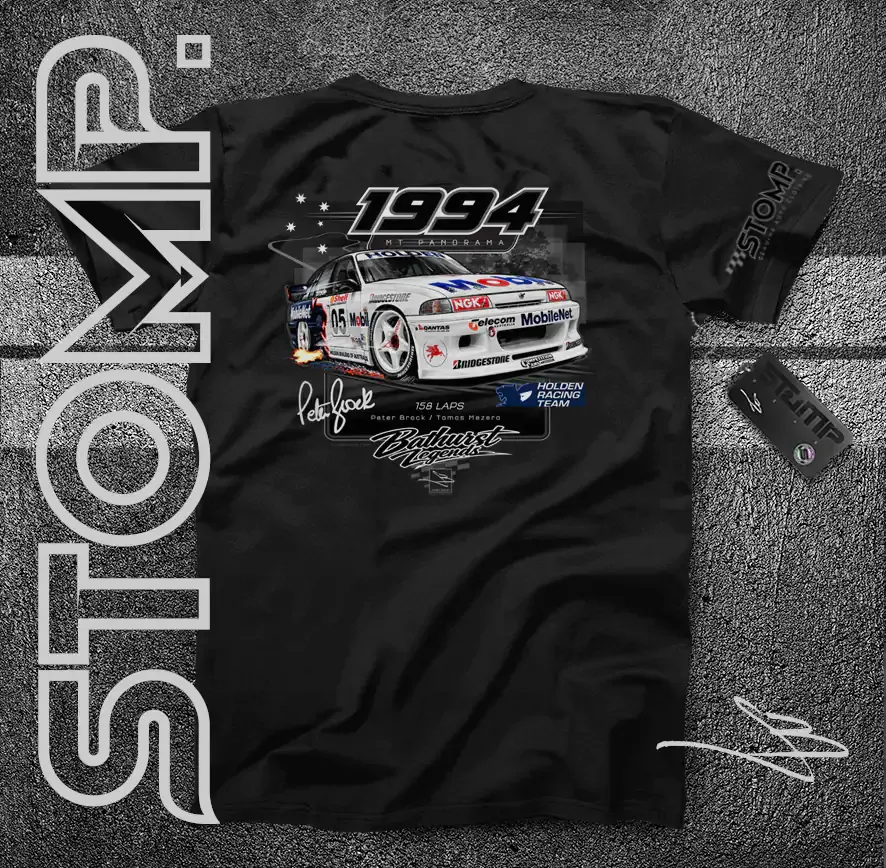 1994 Bathurst Legend | Peter Brock Holden VP Commodore | Brock / Mezera T-Shirt & Hoodie