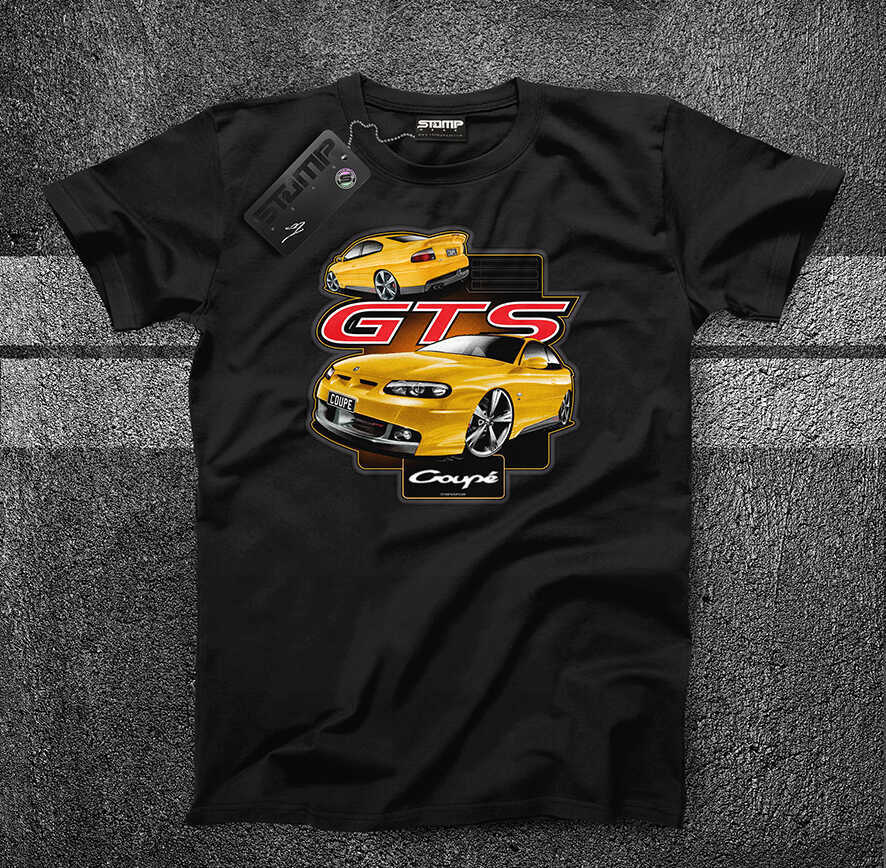 HSV GTS COUPE V2 SERIES 1 I (2001-2003) Mens T-Shirt [Size: S] Personalised:No [DEVIL YELLOW]