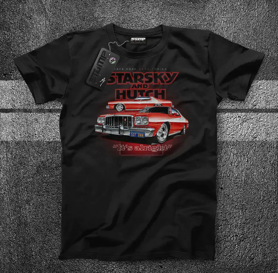 Starsky & Hutch Ford Gran Torino - Striped Tomato T-Shirt & Hoodie