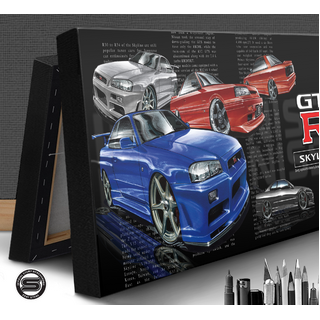 NISSAN SKYLINE GT-R GODZILLA CANVAS