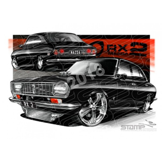 Mazda RX2 BLACK A1 STRETCHED CANVAS (S010H)