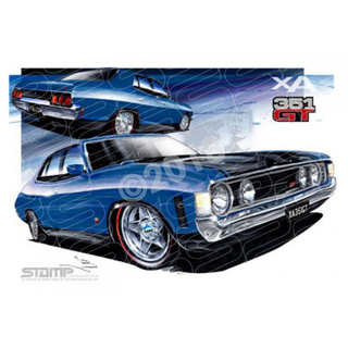 Ford XA Falcon GT Sedan COSMIC BLUE A1 STRETCHED CANVAS (FT089B)