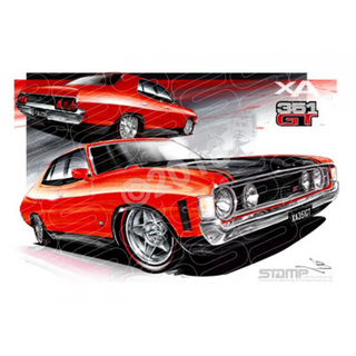 Ford XA Falcon GT Sedan RED PEPPER A1 STRETCHED CANVAS (FT088B)