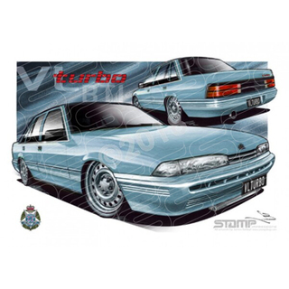 Commodore VL VL INTERCEPTOR TURBO ICE BLUE MET A1 STRETCHED CANVAS (HC97E)