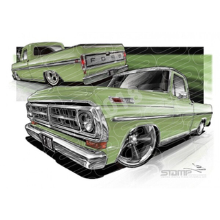 FORD 1970 F100 LIGHT OLIVE GREEN A1 STRETCHED CANVAS (FT513)