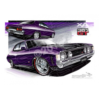 Ford XA Falcon GT Sedan WILD VIOLET A1 STRETCHED CANVAS (FT089)